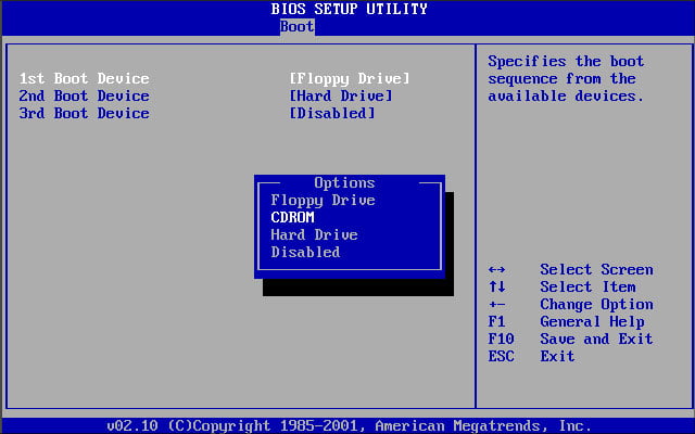 Переустановка Windows XP через BIOS